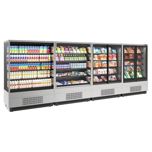 Горка холодильная Carboma FC 20-07 VM 1,3-1 версия 2.0 Light 0300 (фронт X0, бок металл) 9006-9005