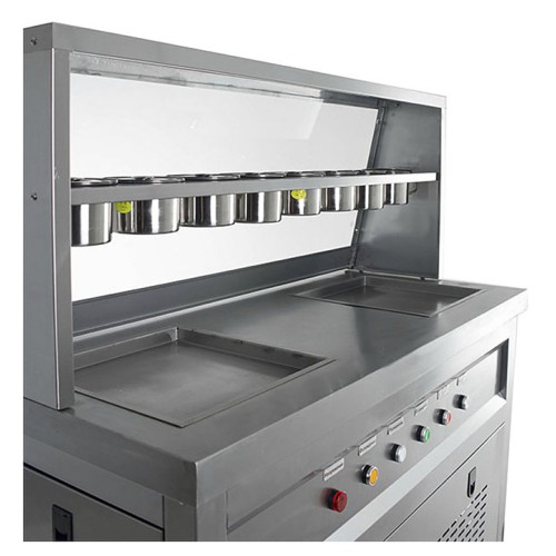 Фризер для жареного мороженого Foodatlas KCB-2F (контейнеры, стол для топпингов, 2 компрессора)