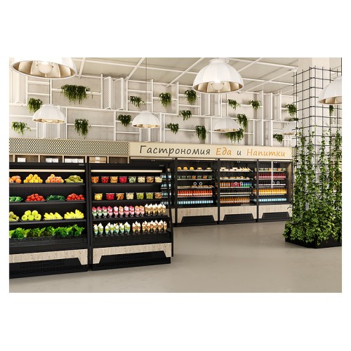 Горка холодильная Carboma F 16-08 VM 1,0-2 версия 2.0 0030 (бок металл с зеркалом) 9006-9005