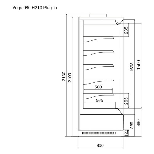 Горка холодильная Dazzl Vega DG 080 H210 M 125 Plug-in мясная