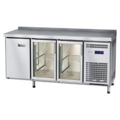 Стол холодильный Abat СХС-70-02 (2 двери-стекло, 1 дверь, борт)