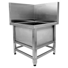 Ванна моповая Mecon Norma Ral ВМСн 530х530х500 (800) мм Г-образная облицовка, ножка угловая, левая