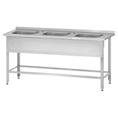 Ванна моечная Mecon Norma Inox ВМЦн 1500х700х860 мм (3 м/о 400х500х250 мм) ножка угловая