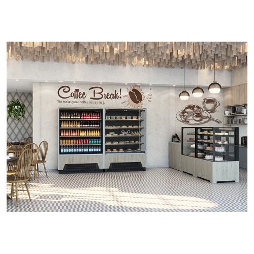 Горка холодильная Carboma FC 20-07 VM 1,3-1 версия 2.0 Light (фронт X0) 9006-9005