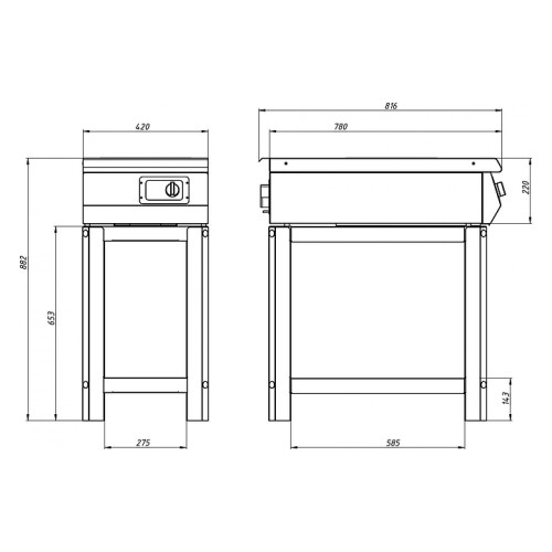 Плита индукционная Grill Master Ф1ИП/800 на подставке