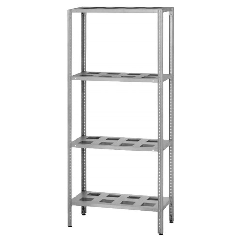 Стеллаж полочный Mecon Norma Inox СПЛн 1000х400х1600 мм, полки-решетки, 4 шт.