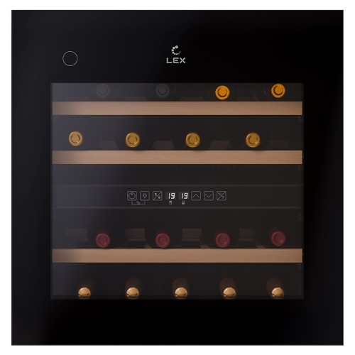 Винный шкаф Lex LWD6036BL dual zone PP черный