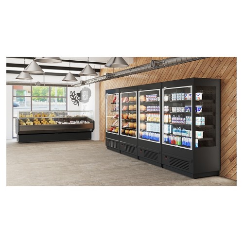 Горка холодильная Carboma FC 20-07 VM 1,3-2 9006-9005 (ночная шторка)