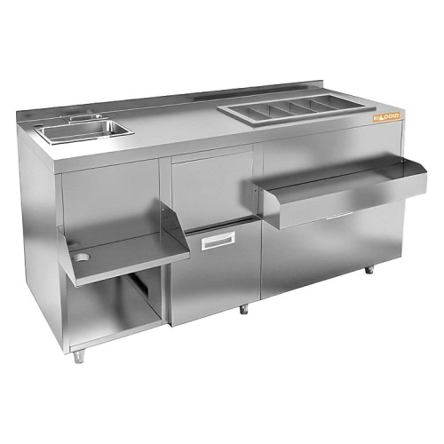Барная станция HICOLD НБМКС-16/5БПК (с бортом, с ящиком )