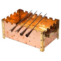 Мангал настольный P.L. Proff Cuisine SG-73136 26х17х12 см с медным покрытием, 4 шампура