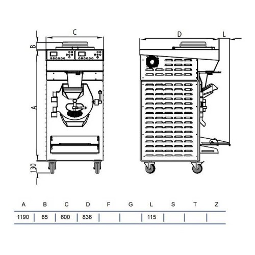 Фризер-пастеризатор для мороженого STAF59 RHS15/60 W