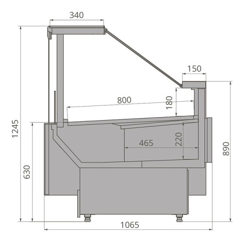 Витрина холодильная Brandford Calypso Slim 125 (выносной агрегат)