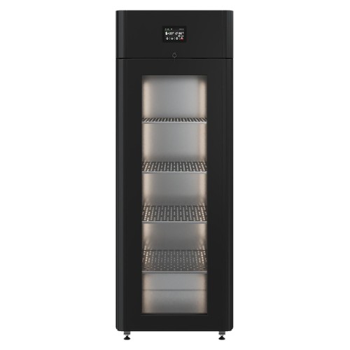 Шкаф холодильный POLAIR CS107 Cheese черный, стеклянная дверь