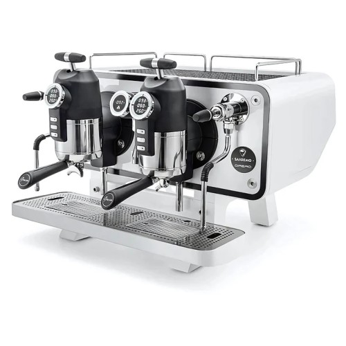 Кофемашина Sanremo OPERA 2GR высокие гр., стальная-белая, внешняя помпа