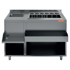 Барная станция HICOLD НБМКС-12/7БПК (с бортом, с ящиками)