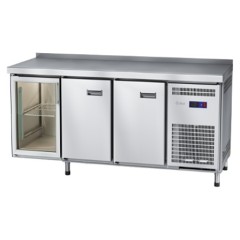 Стол холодильный Abat СХС-60-02 (2 двери, 1 дверь-стекло, борт)