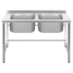 Ванна моечная Luxstahl ВМ2 12/7/8.5 (стл.430-0.8) без фартука