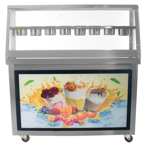 Фризер для жареного мороженого Foodatlas KCB-2F (контейнеры, световой короб, стол для топпингов, 2 компрессора)