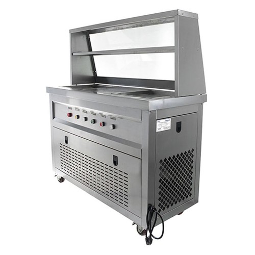 Фризер для жареного мороженого Foodatlas KCB-2F (контейнеры, стол для топпингов, 2 компрессора)