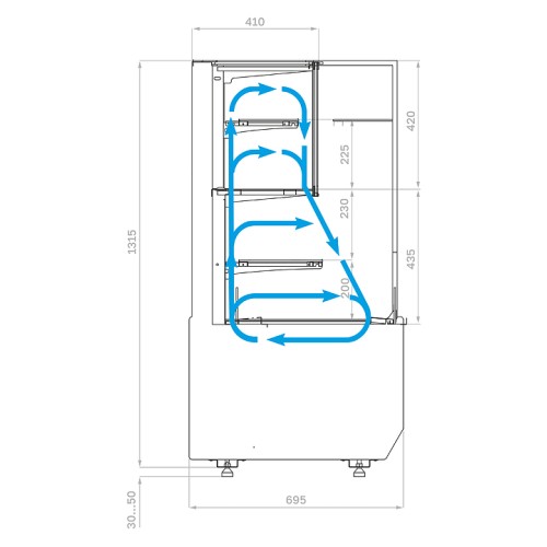 Витрина кондитерская комбинированная Carboma KC70 VV/VV 0,9-2-1 Standard боковина прямая версия 2.0 (9005-0109)