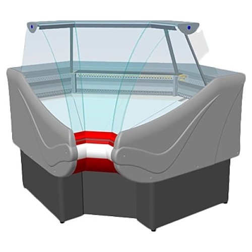 Витрина холодильная ENTECO MASTER ВИЛИЯ УВ 45 ВС (встроенный агрегат) угловая внутренняя с боковинами