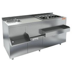 Барная станция HICOLD НБМКС-15/7БПК (с бортом, с ящиками)