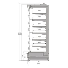 Горка холодильная Brandford Tesey Slim 2080 190 (без боковин)