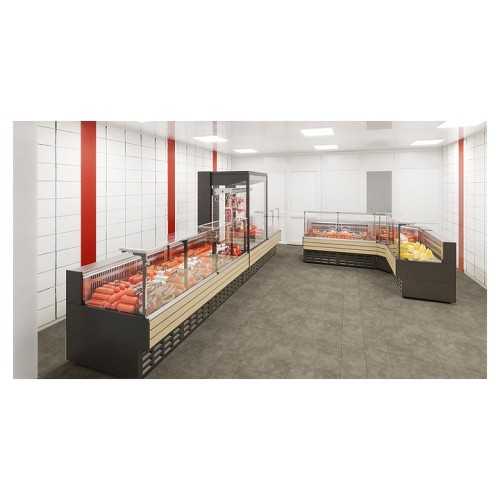 Витрина холодильная Lida Midi-1 SU Fish (1500х1220х1250 мм), встроенный агрегат