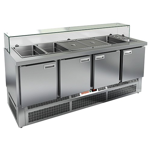 Стол для салатов HICOLD SLE3-1111GN (5х1/1+3х1/6) низкое стекло