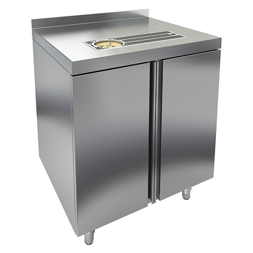 Стол закрытый HICOLD НБМСЗКСО-7/5Б (с каплесборником, ополаскивателем и бортом)