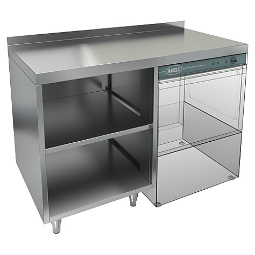 Стол под посудомоечную машину HICOLD НБМСЗОКП-12/6БП с правым крылом и бортом