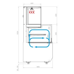 Витрина кондитерская комбинированная Carboma KC70 VV/SH 0,9-2-1 Standard боковина ступенька версия 2.0 (9005-0430)