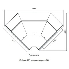 Витрина холодильная Dazzl Galaxy 090 ЗУ 90 вентилируемая среднетемпературная