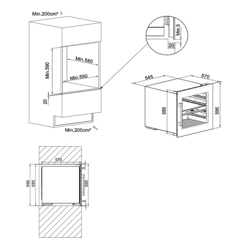 Шкаф винный Temptech Oslo OZ60DX-24