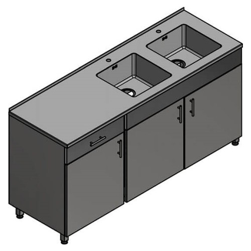 Ванна моечная Oceanus 7-006.1 1800x600x900 мм (нерж. сталь)