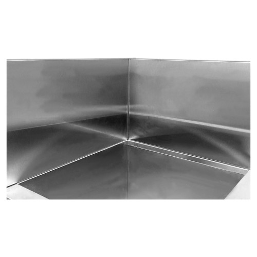 Ванна моповая Mecon Norma Inox ВМСн 700х700х500 (800) мм Г-образная облицовка, ножка угловая, левая