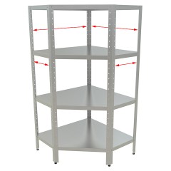 СТЕЛЛАЖ КУХОННЫЙ УГЛОВОЙ РАЗБОРНЫЙ КОБОР СКУ-6/6-100/100/430 (ВЫСОТА 1800)