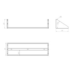 Полка настенная Assum ПН-П-13/4
