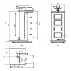 Гриль для шаурмы газовый Grill Master Ф4ШмГ с мотором