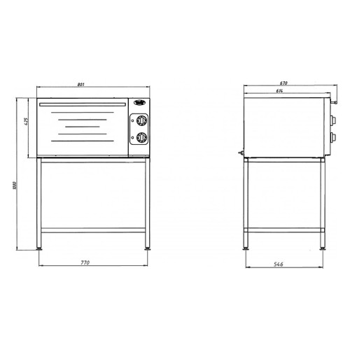 Шкаф жарочный Grill Master ШЖЭ/1 с подставкой