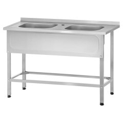 Ванна моечная Mecon Norma Inox ВМЦн 1400х600х860 мм (2 м/о 500х400х250 мм) ножка профильная