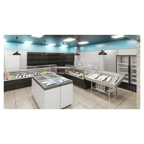 Витрина холодильная Lida Fish V2 (1200х1200х950 мм) угловая внешняя