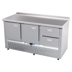 Стол холодильный Abat СХС-70Н-02 (2 двери, 2 ящика 1/2, борт)