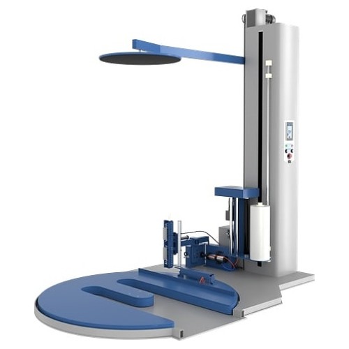 Паллетоупаковщик автоматический ПЗО BPW-2400ЕАС с прижимом, Е-образной платформой и автоматической обрезкой