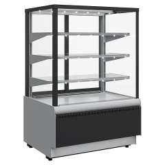 Витрина кондитерская Carboma KC70 VV 0,6-1 Cube Standard Люкс Техно (9006-9005, черная)
