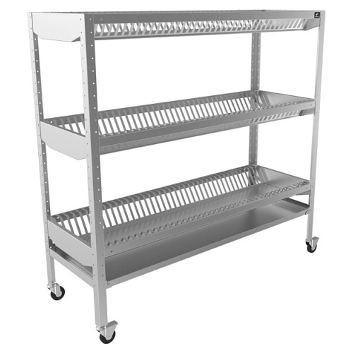 СТЕЛЛАЖ ДЛЯ СУШКИ ПОДНОСОВ НА КОЛЕСАХ КОБОР СДПК-150/53/430 (ВЫСОТА 1800)