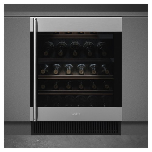 Винный шкаф SMEG CVI338RX3 (петли справа) нерж. сталь / черное стекло