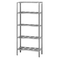 Стеллаж полочный Mecon Norma Inox СПЛн 1000х400х2000 мм, полки-решетки, 5 шт.