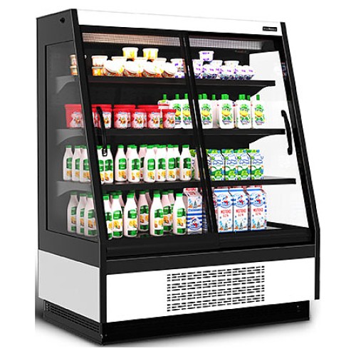 Горка холодильная Carboma F16-08 VV 1,3-1 0300 STANDARD фронт X1 версия 2.0 9006-9005