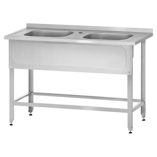 Ванна моечная Mecon Norma Inox ВМЦн 1400х700х860 мм (2 м/о 500х500х300 мм) ножка угловая